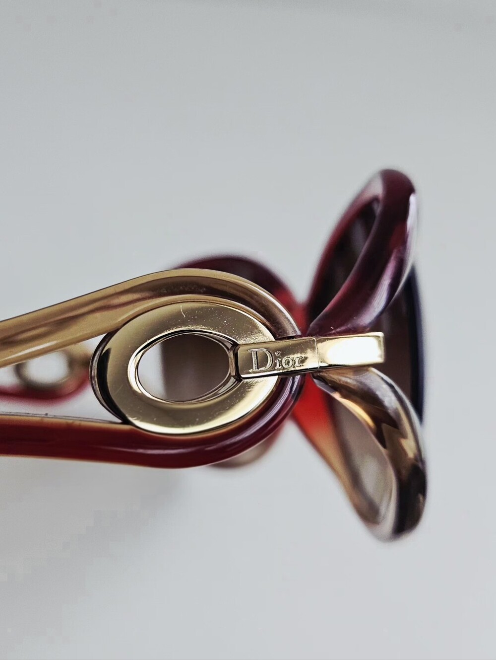 Dior Burgundy & Brown Two-tone Sunglasses - Picture 6 of 15